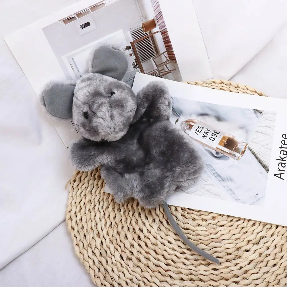 Luva de pelúcia travesseiro de dormir travesseiro fantoche mouse fantoche de mão animal mouse fantoche mão