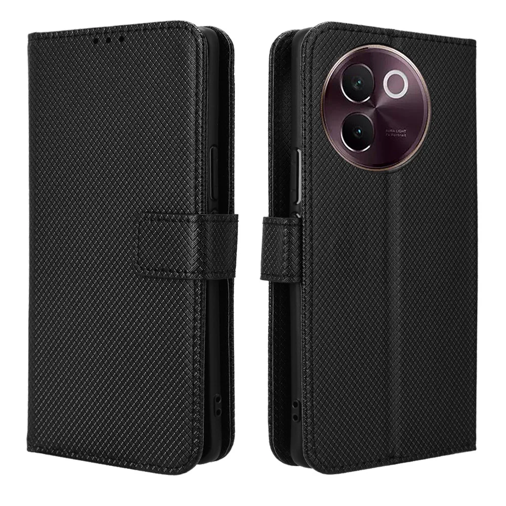 

Для Vivo V30E 5G Роскошный флип-чехол-кошелек из искусственной кожи с ромбовидным узором и подставкой для Vivo V40 Lite 5G V 30E VivoV30E Сумка для телефона