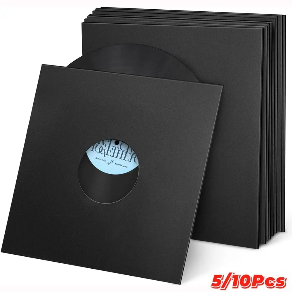 New 7/10/12 Inch Vinyl Record LP Jackets Kraft Paper Black Cardboard Vinyl Record Covers Record Jacket