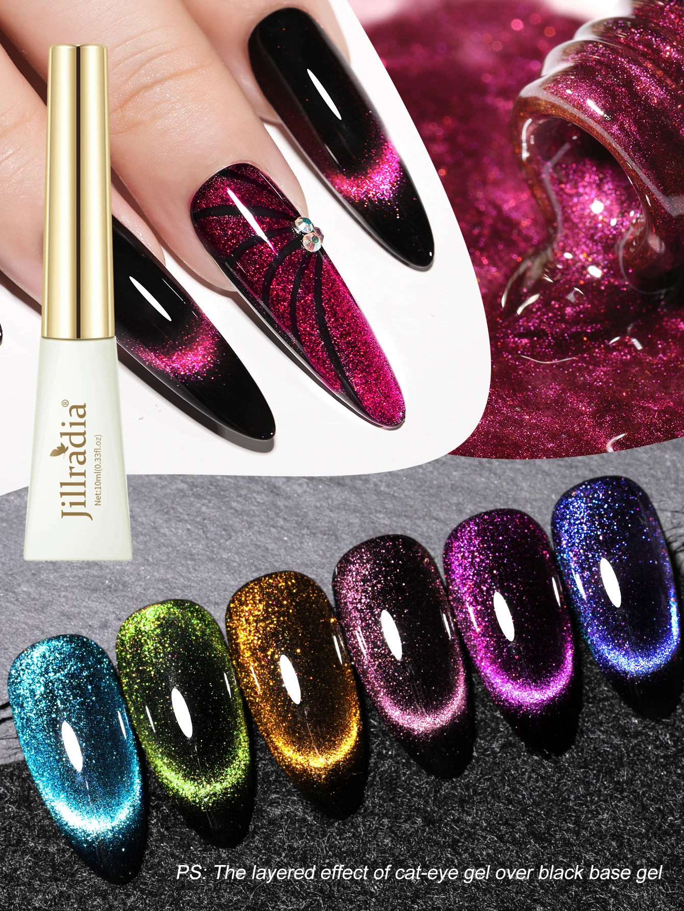 

6 шт., 10 мл, популярный магнитный гель-лак для ногтей «кошачий глаз», женский летний подарок