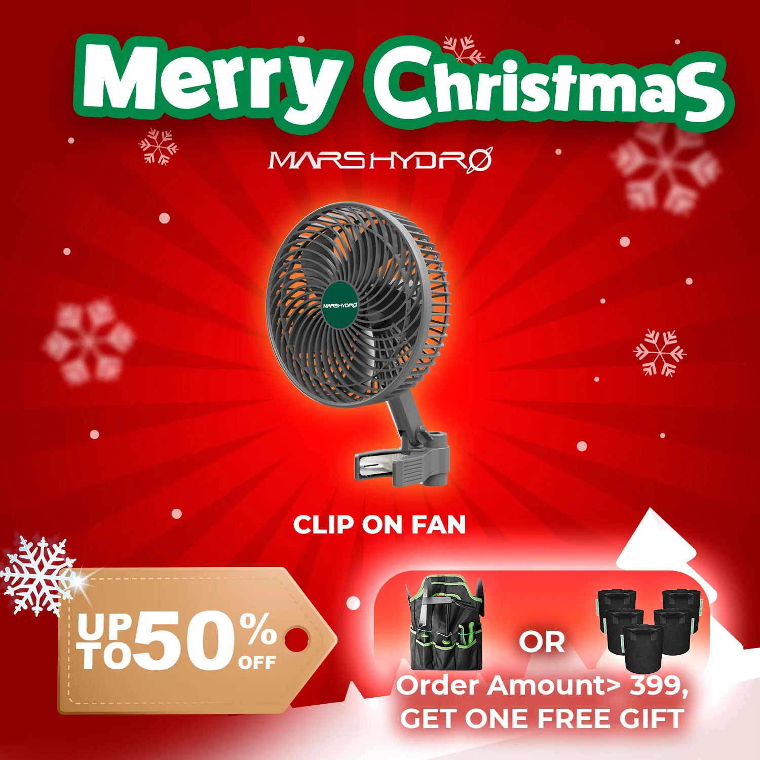 Mars Hydro 2025 – 6" Clip-Ventilator mit automatischer Oszil...