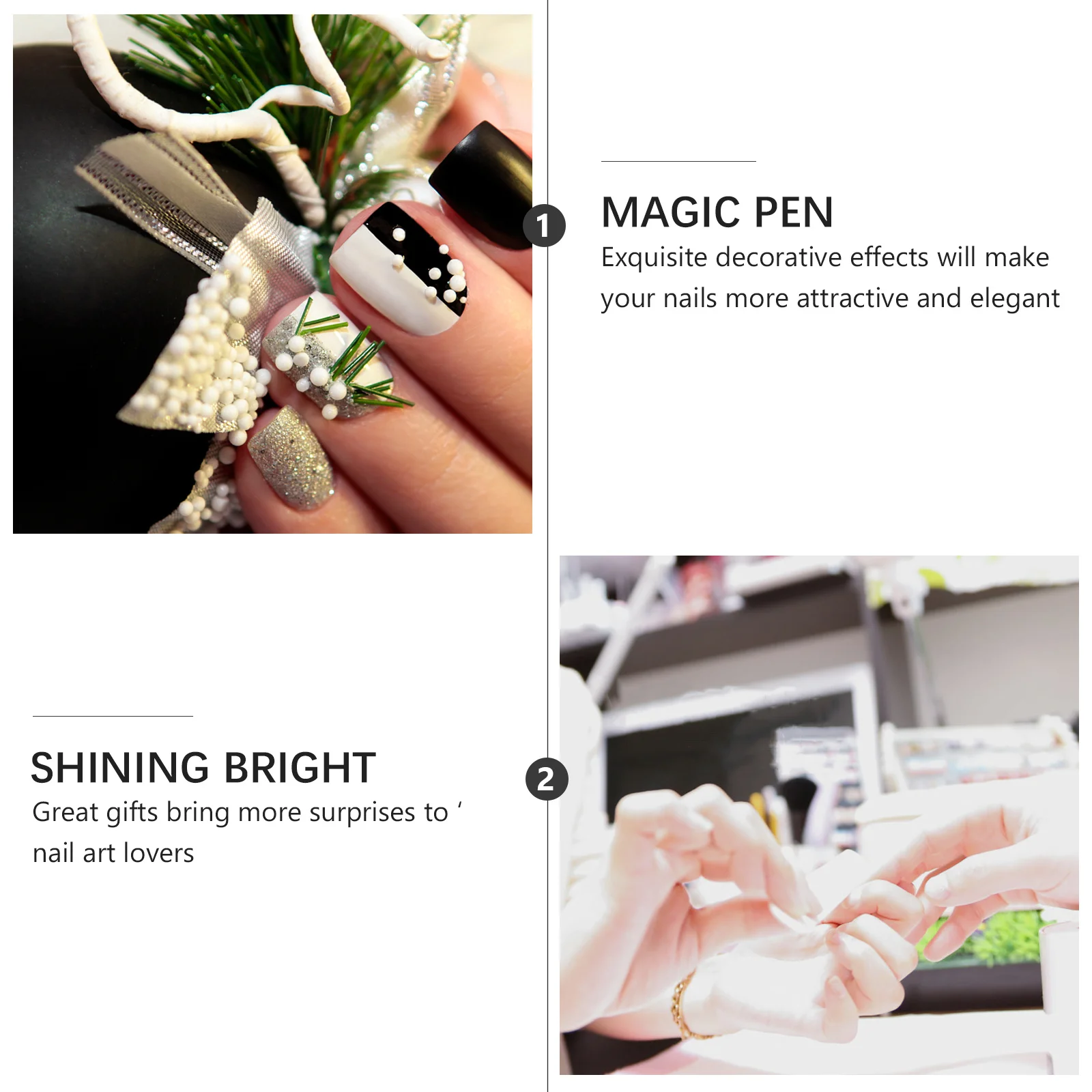 

3pcs Cushion Nail Pen Golden Thin Powder For Diy Manicure Nail Art Tool Mirror Effect Powder Pen