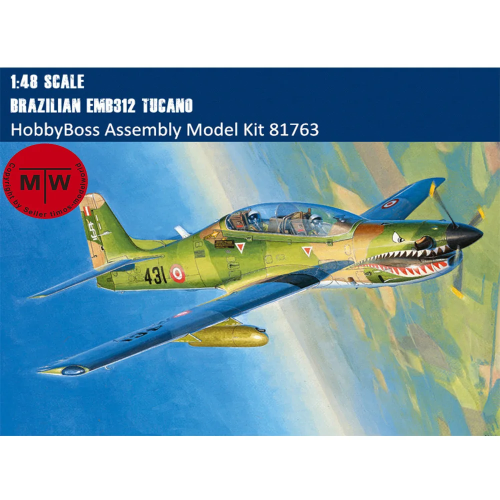 

HobbyBoss 81763 1/48 Scale Brazilian EMB312 Tucano Military Plastic Aircraft Assembly Model Kits