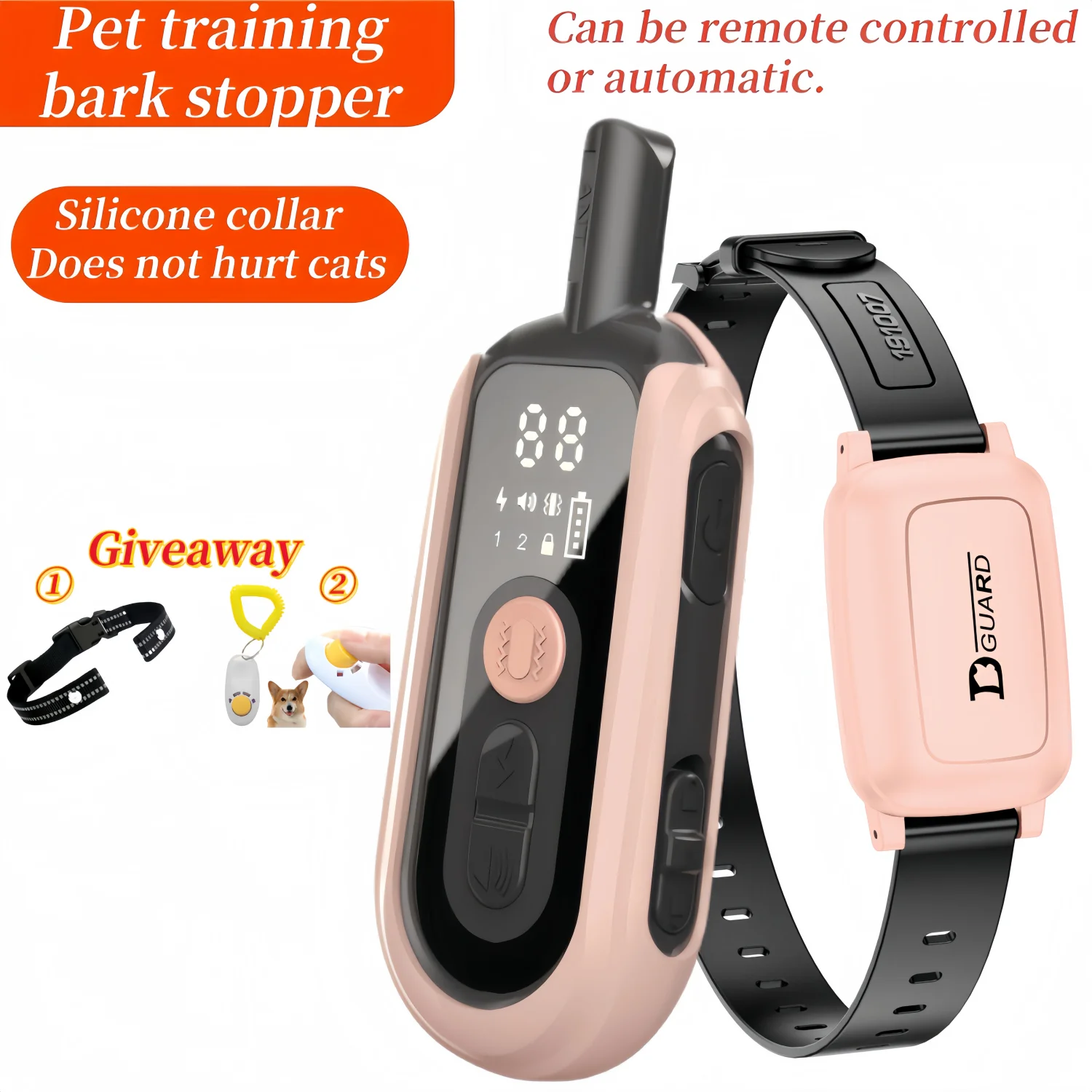

YHLC 1100m Cat Shock Collar,Cat Training Collar with Remote,Cat Stop Meowing Collar, Remote Control/Automatic Anti-Meow for Cats