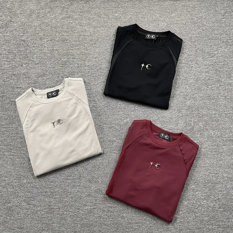 

Thug Club Short Sleeve Sweatshirt Classic Metal Logo Retro Hip Hop Tops Real Picture Original Label THUG CLUB T-shirt Unisex