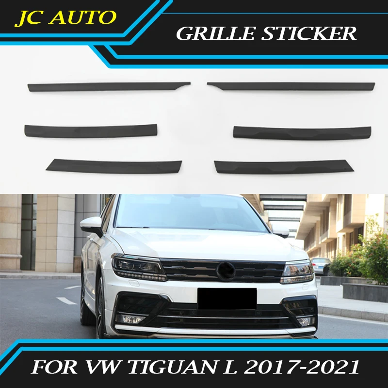 Easy installation for Volkswagen Tiguan L 2017-2021 high quality front face grille bar black warrior carbon fiber mesh sticker