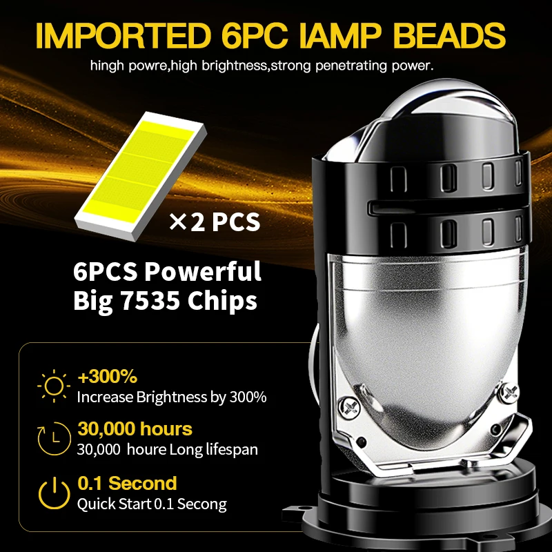 

2PCS 12V Super Bright LED Headlight Bulb H4/9003/HB2 High/Low Beam Light 6000K 3000W 3500000LM Canbus Apply to Car&Motorcycle