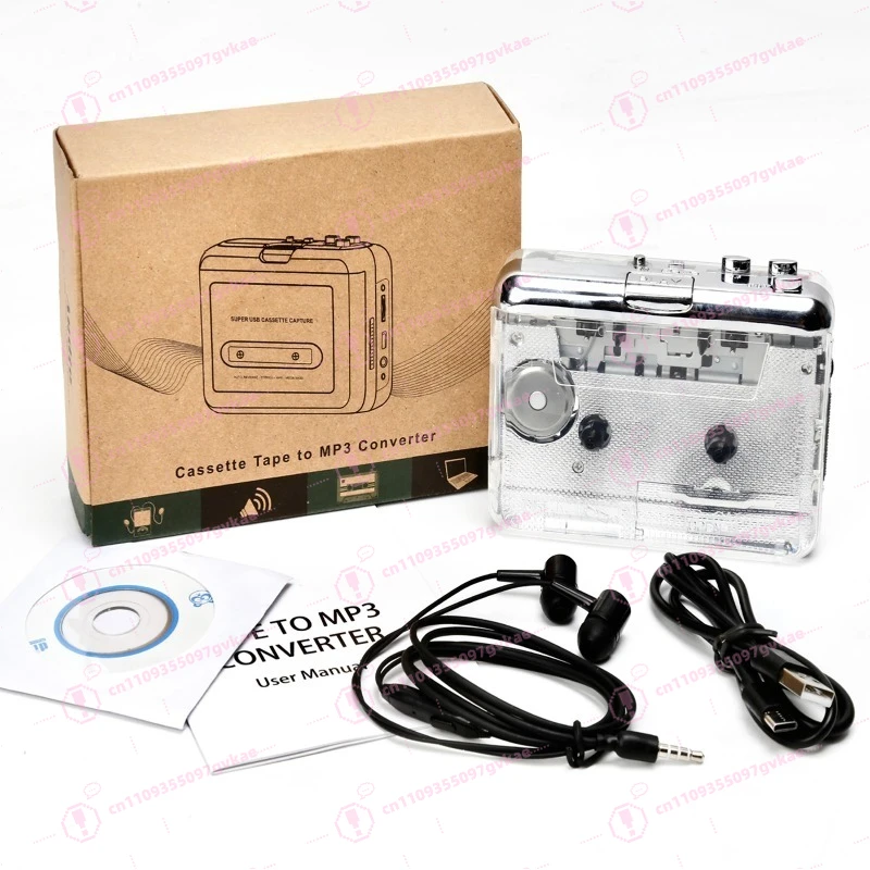 TON010 Cassette Player Portable Tape Recorder To Mp3 Full Transparent Shell USB Cassette Capture To MP3 Format Tape Music Player