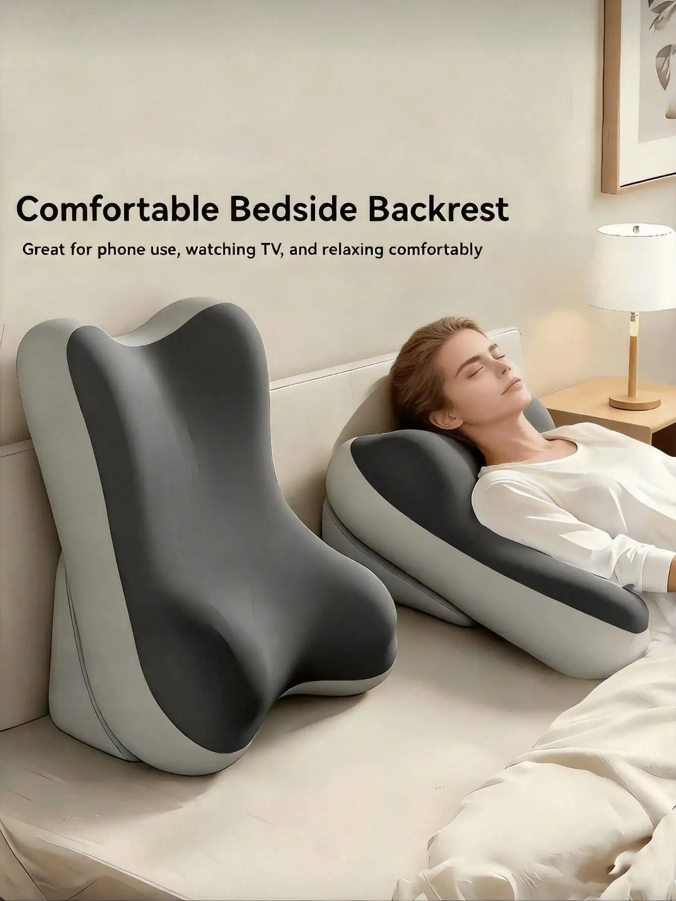 Adjustable & Removable Ergonomic Memory Foam Wedge Cushion, Leg Elevation Pillow With Back Support, Ideal For Bed, Sofa, Reading, Travel, Bedroom Essential, All Day Comfort