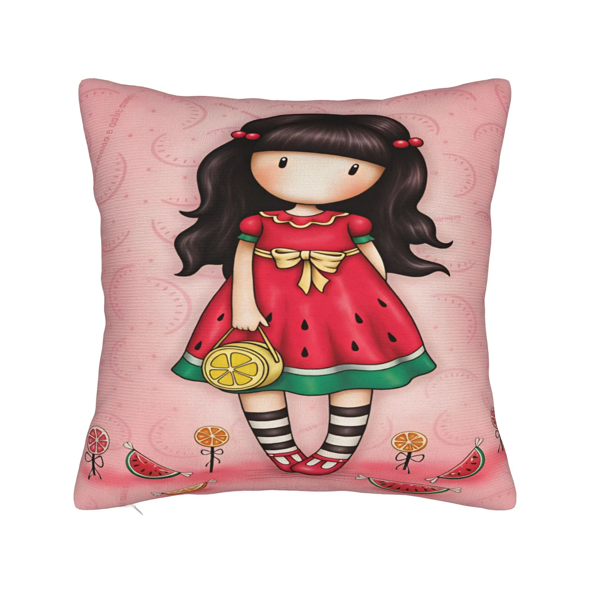Cartoon Girl Santoro Gorjuss Pillowcases  Kawaii Pillow Case For Sofa Couch Bed Living Room Soft Pillow Cover