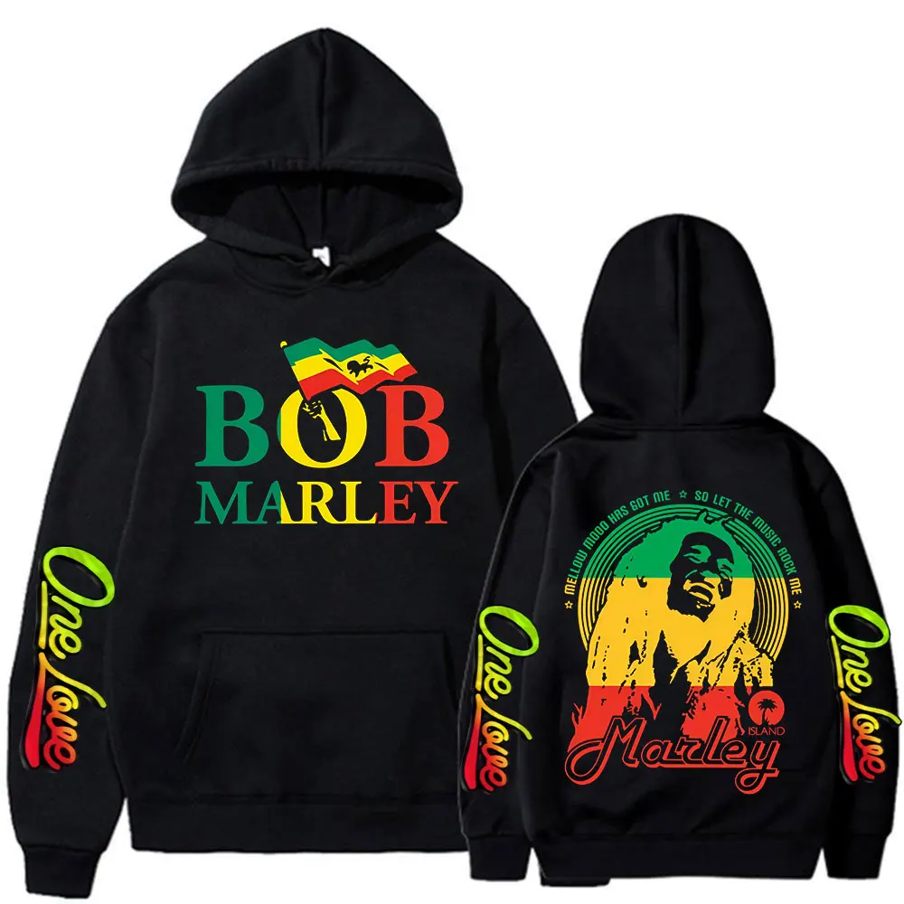 Reggae Music Originator Bob Marley Graphic Hoodie Mens Women Clothing Classic Vintage Hooded Sweatshirts Male Oversized Pullover