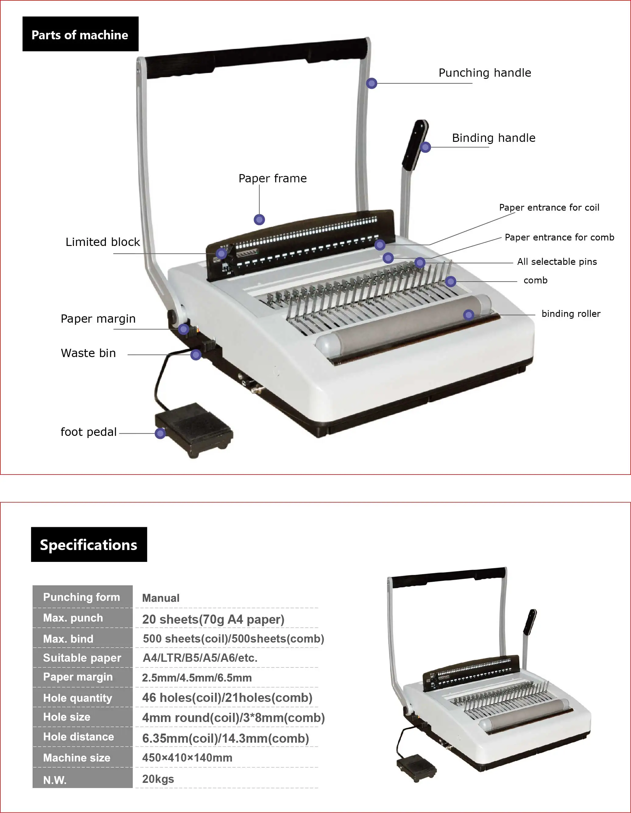 2025 CYCC 2916 Comb and Coil 4:1 2-in-1 Multi-functional Thread Punching and Binding Machines Book Carton Binding Machine