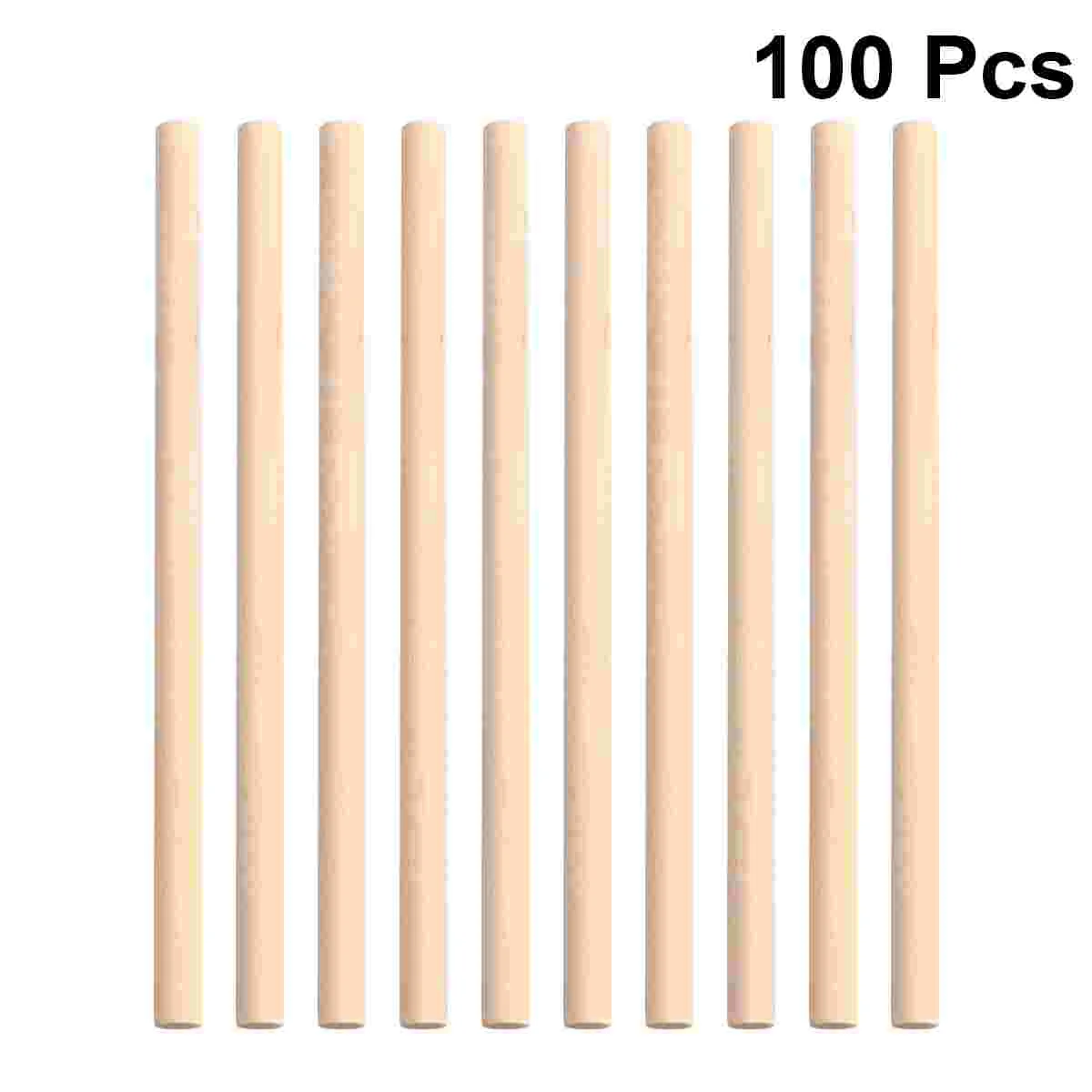 100 Pcs Toys Round Wood Rods Rhythm Stick Wooden Sticks Bamboo Craft Accessory Child Dowel