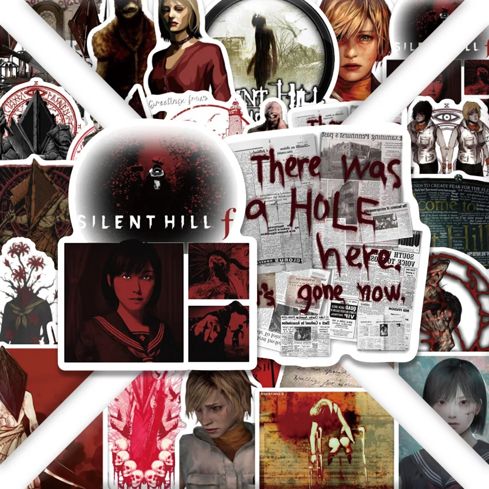 54PCS SILENT HILL f ​ ​ Pegatinas de grafiti de dibujos animados DIY, equipaje decorativo, cuaderno, taza de agua, iPad, pegatinas impermeables, juguete para niños