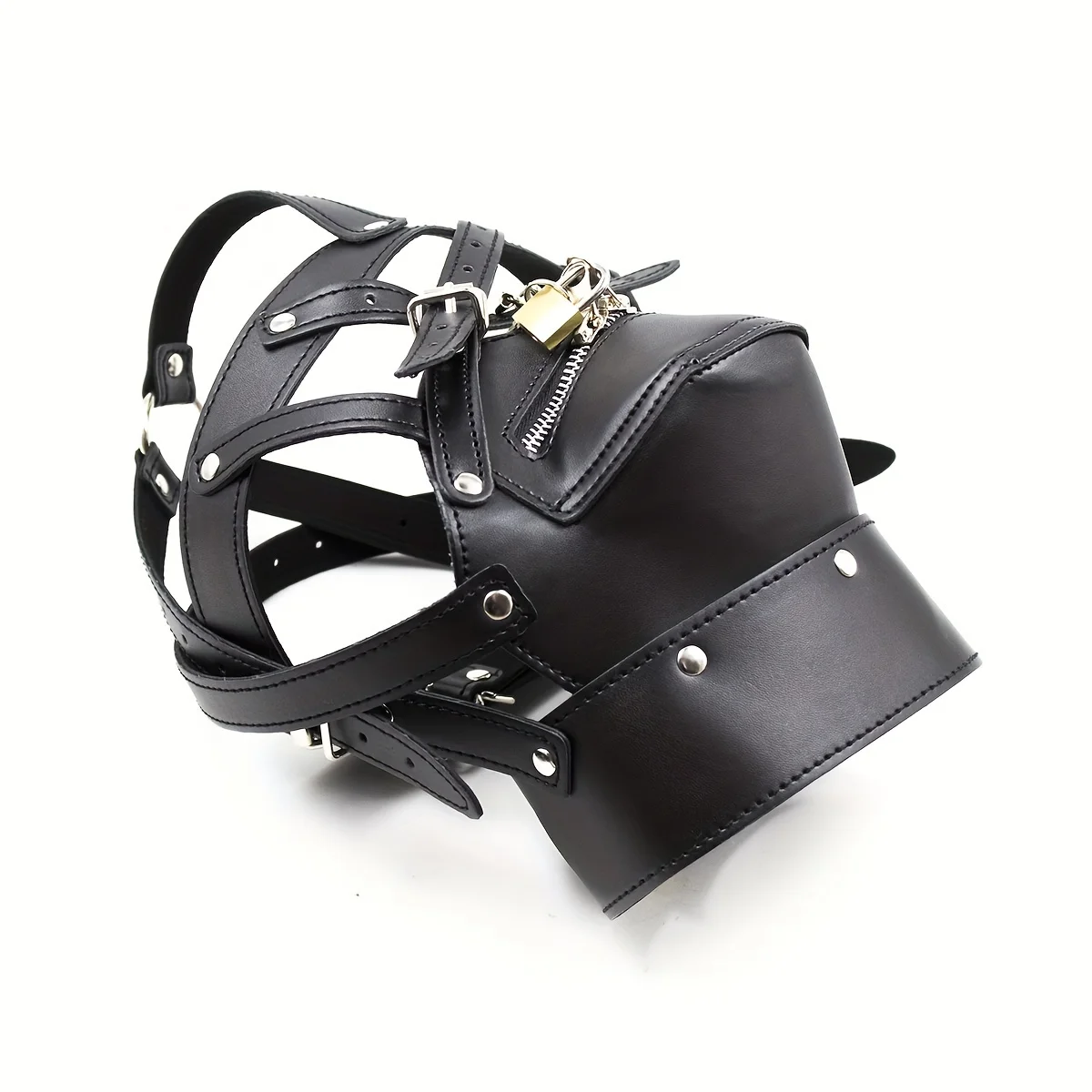 Binding Black Leather Headgear Adjustable Conditioning Equipment BDSM Adult Alternative Play Mask Toys  for Women and Couples