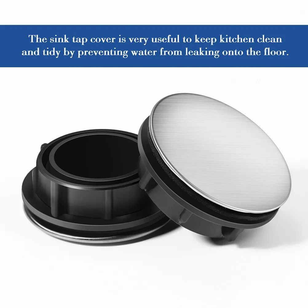 3Pcs Kitchen Faucet Hole Cover Stainless Steel Sink Hole Stopper Soap Dispenser Plug Leak Protection Sink Sealing Caps