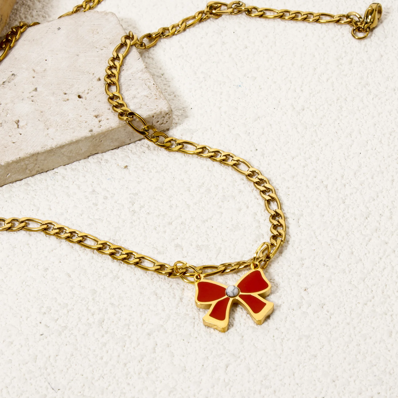 1pc Stainless Steel Connectors Gold Color Butterfly Red Enamel Charms For Women DIY Necklace Bracelet Jewelry Gift 18mm x 16.5mm