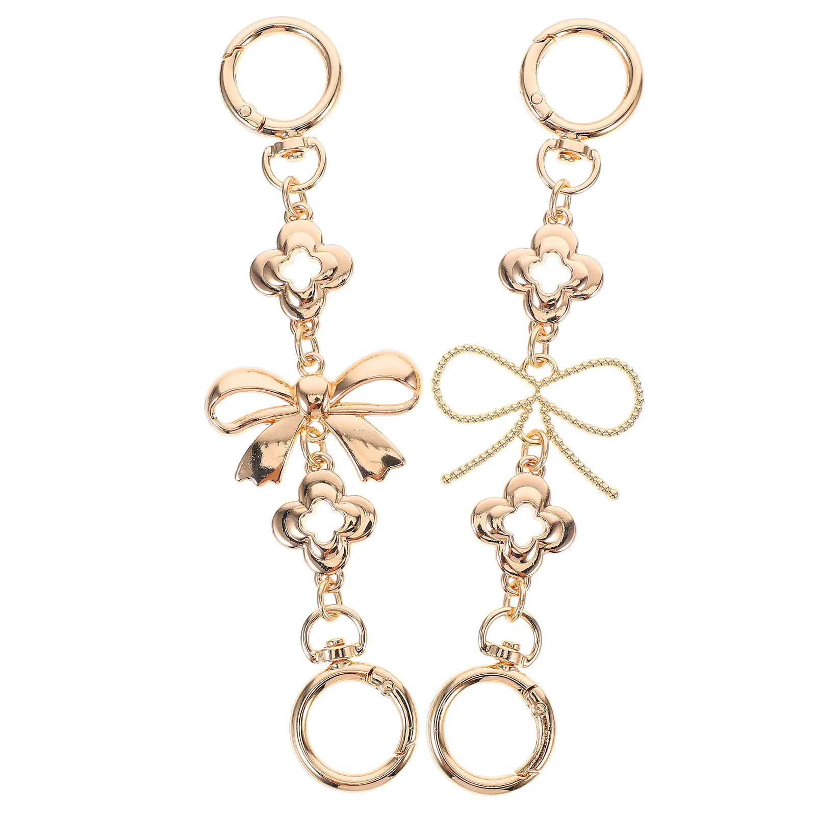 

2Pcs Metal Bow Bag Strap Extender Adjustable Extension Purse Chain Replacement Strap for Handbag Shopping Travel Party