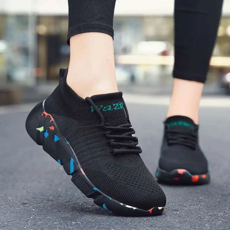 

MWY Women Sport Sneaker Comfortable Lightweight Sock Shoes Zapatillas De Mujer Men Casual Sneakers Walking Shoes Plus Size 35-47