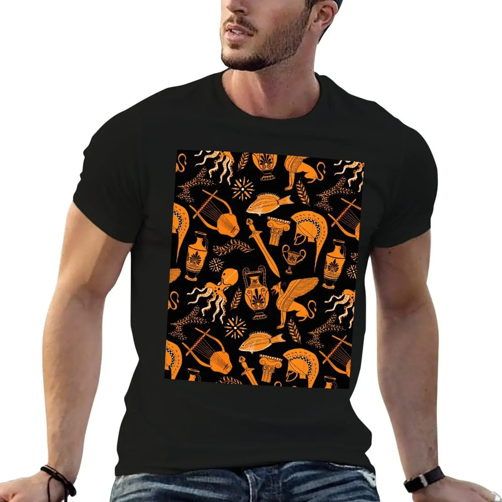 

Ancient Greek Red Figure Pottery Pattern T-Shirt cute clothes oversized graphic t shirts big and tall t shirts for men