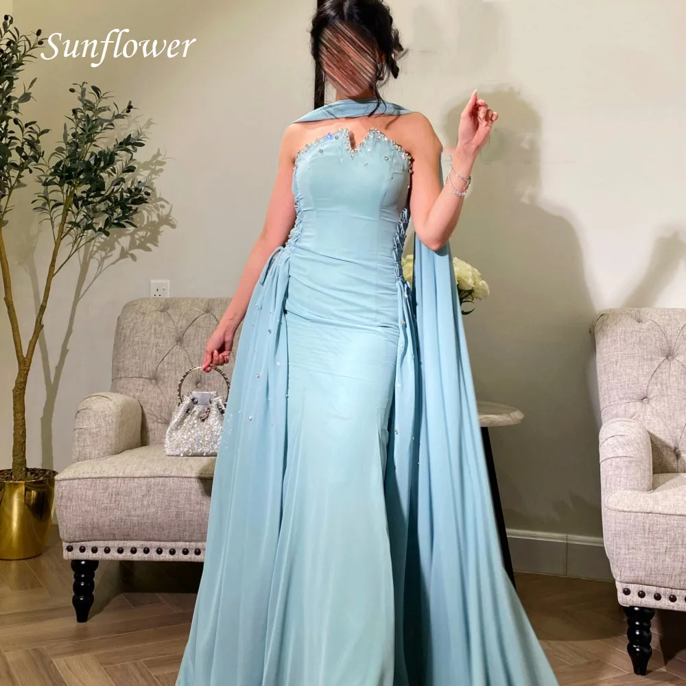 

Sunflower Simple Sweetheart Formal Evening Dress 2023 Slim Sleeveless Floor-Length Pleat Mermaid High-end Custom Prom Gowns