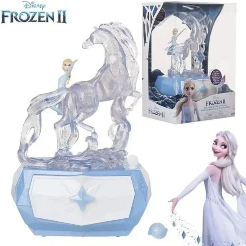 Frozen Elsa Anna Snow Treasure Music Jewelry Box Eight Music Box Queen Necklace Princess Girl Toy Gift