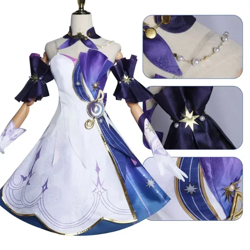 Honkai Star Rai Robin Cosplay Kostuum Anime Rollenspel Kleding Vrouwen Outfit Jurk Robins COS Pruik voor Carnaval Party