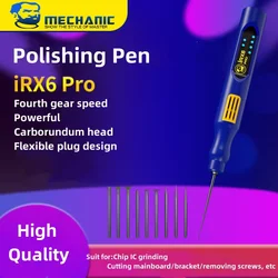 MECHANIC IRX6 프로 다기능 전기 그라인딩 펜, 4 가지 속도, 휴대폰 미니 전기 칩, IC 연마 펜