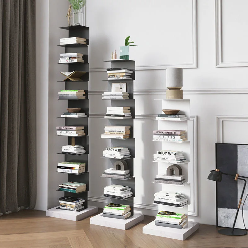 

Nordic invisible bookshelf multi-layer floor-to-ceiling children's room corner suspended bookcase living room shelf