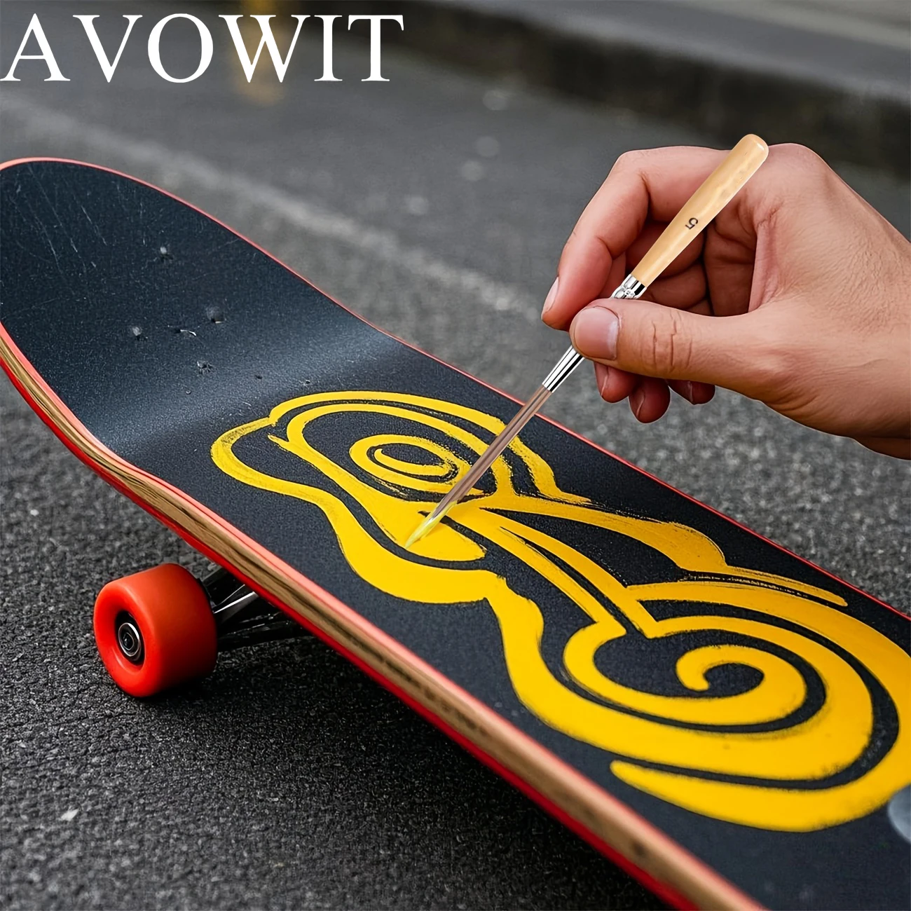 ชุดแปรงเส้นยาว 5 ชิ้น แปรงสีน้ำและแปรงสีอะคริลิกปลายละเอียด เหมาะสำหรับการเติมมุม วาดเส้นขอบ การ์ตูน