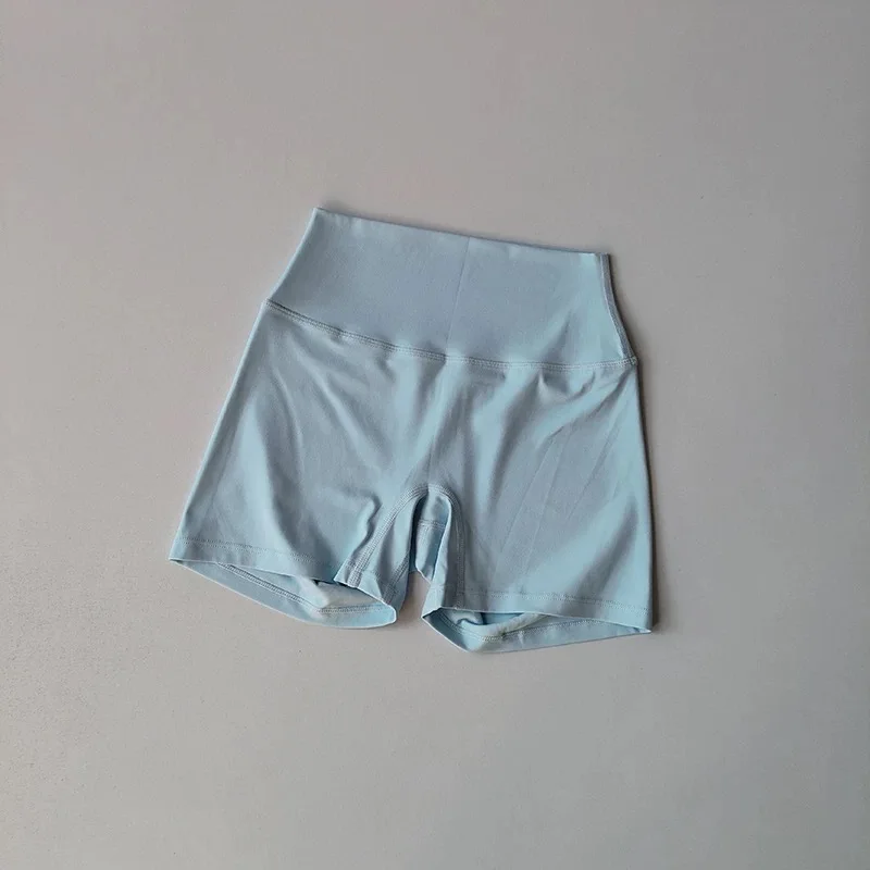 Damen High-Waist 3/4 Yoga-Shorts, hautfreundlich, atmungsaktiv, einfarbig, Kompressions-Shorts für Sport, Laufen, Workout – Detail 9