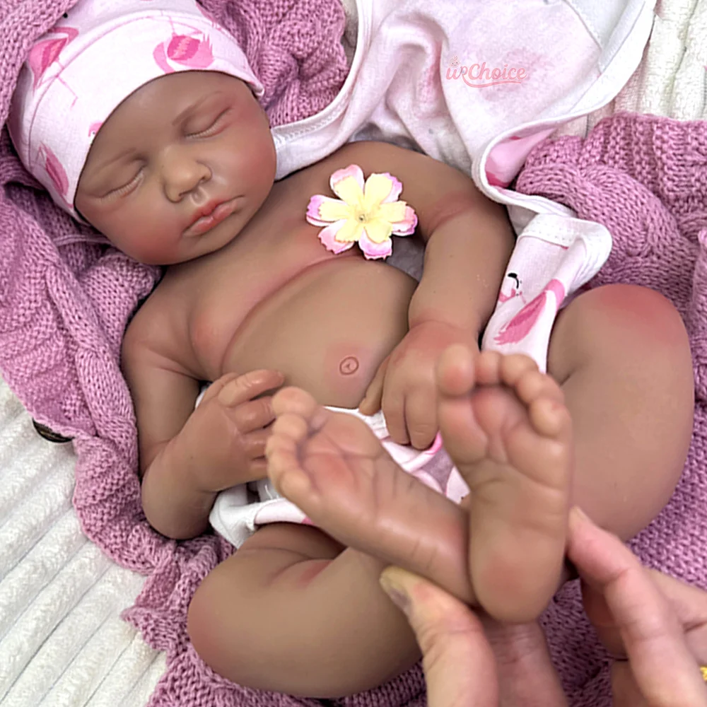 20 inch zachte siliconen pasgeboren baby zwarte pop herboren babypop handgemaakte zachte pasgeboren Bebe levensechte meisje en jongen kunstenaar collectie