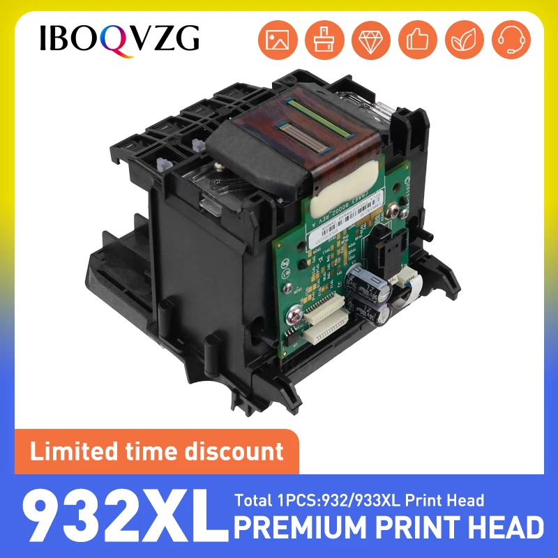 IBOQVZG Inkjet Printer Printhead Black Print Head for HP 932 933 7510 6060e 6100 6100e 6600 6700 7110 7612 7600 7610 Accessories