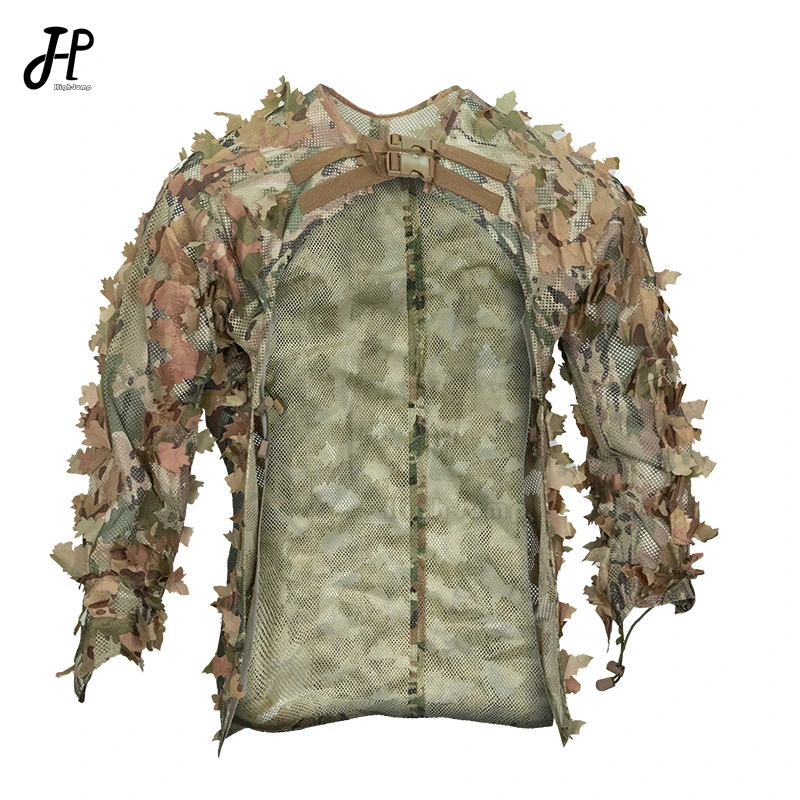 Bionic Leaf Hunting Ghillie suit Tactics Camouflage Cloak Hunting Uniform Clothes Breathable Mesh Airsoft Shooting Tactical Gear