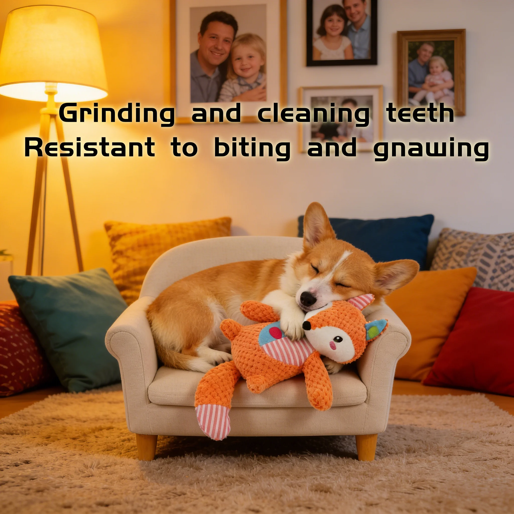 Plush Dog Chew Toy Cute Fox Elephant Squeaky Bite Resistant Interactive Teeth Cleaning Sounding Doll Pet Toy For Puppy Dog