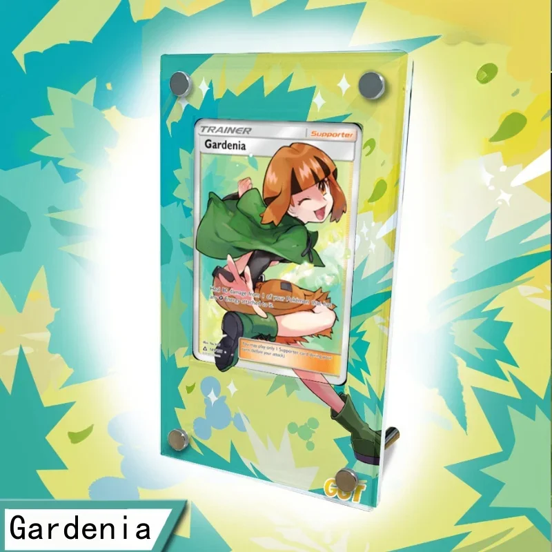 Pokemon Gardenia Trainer Animation Characters Acrylic Extended Painting Card Brick Anime Classics Game Collection Cards Toy Gift