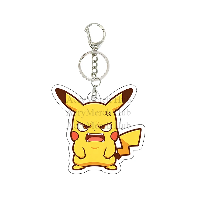 Pikachu Pocket Monsters Acrylic Keychain Kawaii Bag Wallet Expression Pendant Cartoon Surrounding Decoration Girlfriend Gifts view 3