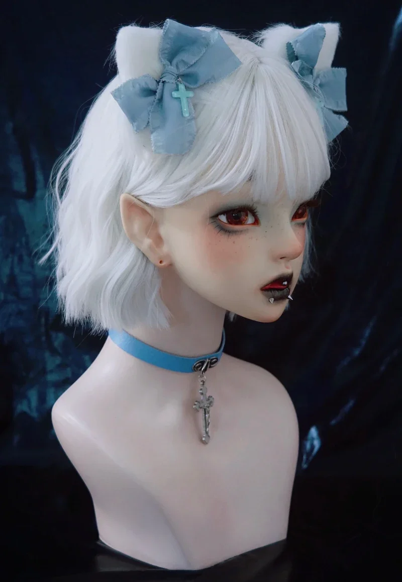 Épingle à cheveux gothique Lolita pour femmes, Harajuku, nœud bleu, croix, oreilles de chat, pinces à cheveux Y2K, couvre-chef Cosplay pour dames, accessoires pour cheveux de fille, cadeaux