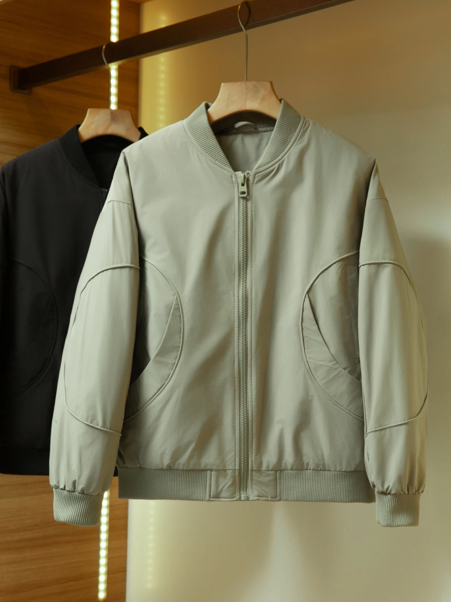 

Men's Baseball Jaet Casual Loose Workwear Pilot Sle Spring Autumn New Faion Outerwear Polyester Fiber Warm Coat