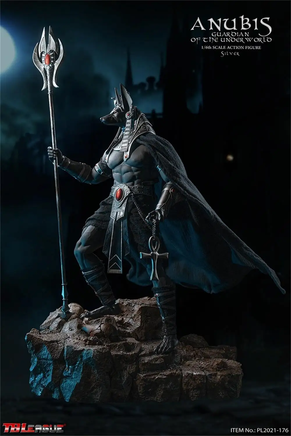 1/6 TBLeague PL2021-176 Silver Anubis Guardian of The Underworld Angry Version Head Sculpture Black Body Accessories For Fan DIY