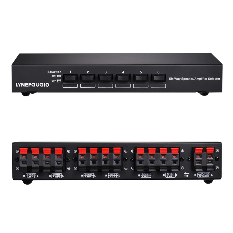 

Premium New and Improved 6 Channel Speaker Switch Selector Multiple Amplifiers ABS Metal Brackets One Convenient Button