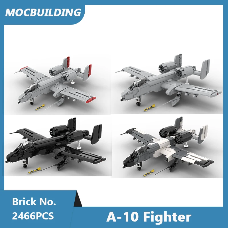 MOC اللبنات A-10 نموذج طائرة مقاتلة لتقوم بها بنفسك تجميعها الطوب التعليمية الإبداعية جمع الهدايا عيد الميلاد اللعب 2466 قطعة