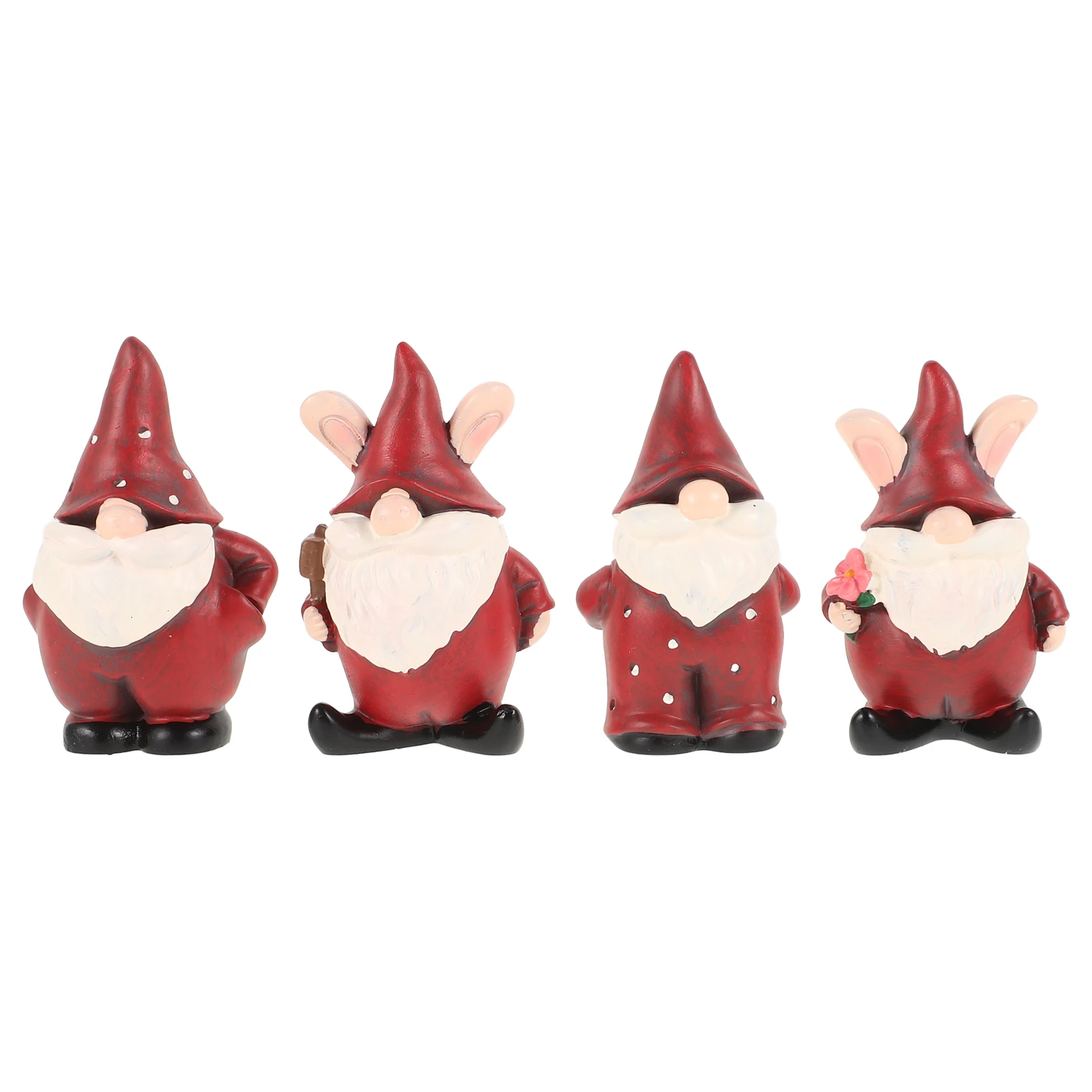 

4Pcs Christmas Gnome Ornament Resin Santa Claus Garden Outdoor Decoration Splashproof Yard Statue Artistic Holiday Decor