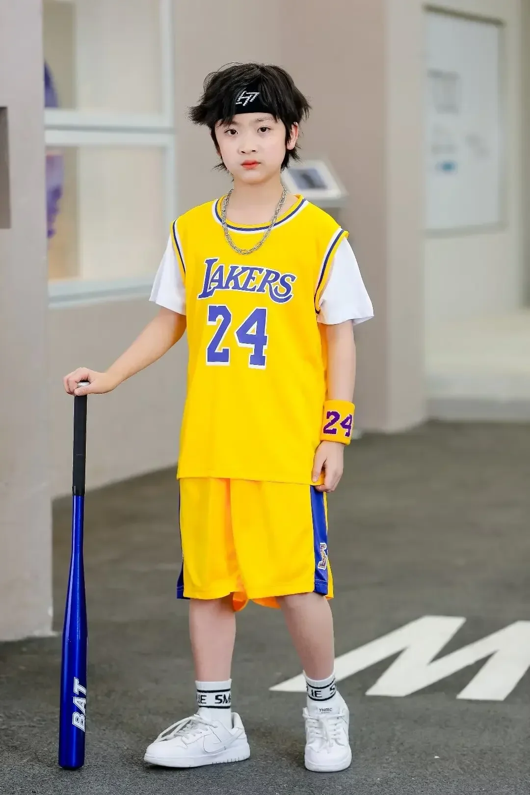 NEW 24 25 Children\'s clothing suit boy girl Basketball Jerseys Lake   Fake two-piece uniform kit training Shirts and shorts