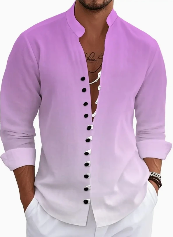 Men's Fashion Long Sleeve Shirt Button Shirt Beach Casual Animal Shirt High Quality Comfortable Fabric Top