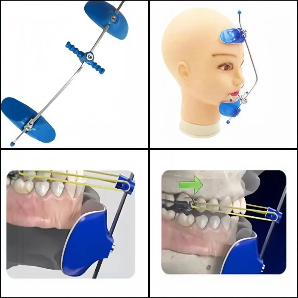 Dental Orthodontic Forward Pull Headgear Facemask With Single Lever Adjustable for Underbite Correction Dentist Tools
