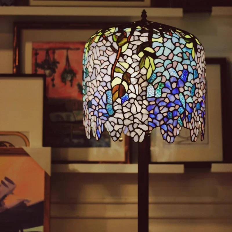 Full replica handmade glass art study floor lamp Tiffa * y & Co. 1919 bedside lamp