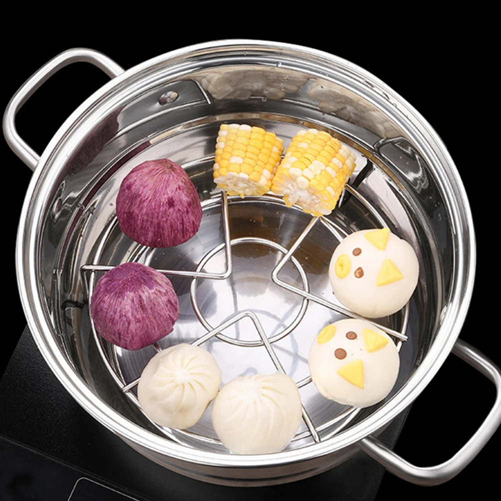 

2Pcs Stainless Steel Steaming Rack for Kitchen Multipurpose Food Steamer Stand Heavy Duty Steam Shelf for Fish Crab Vegetables