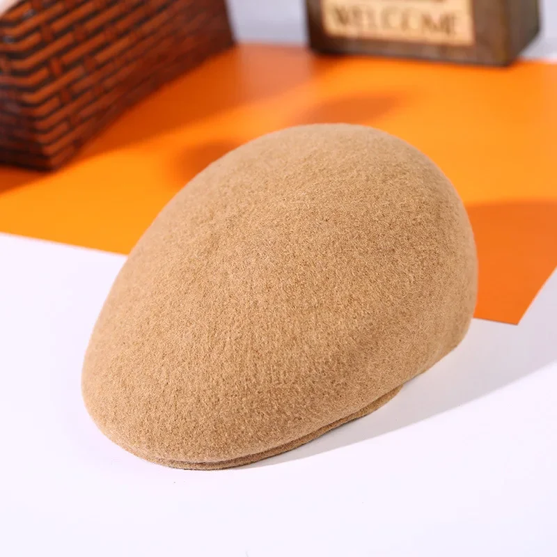Men Wool Flat Cap Warm Thickened Ivy Hat Autumn Winter Casual Outdoor British Style Driving Golf Newsboy Cap for Men Women