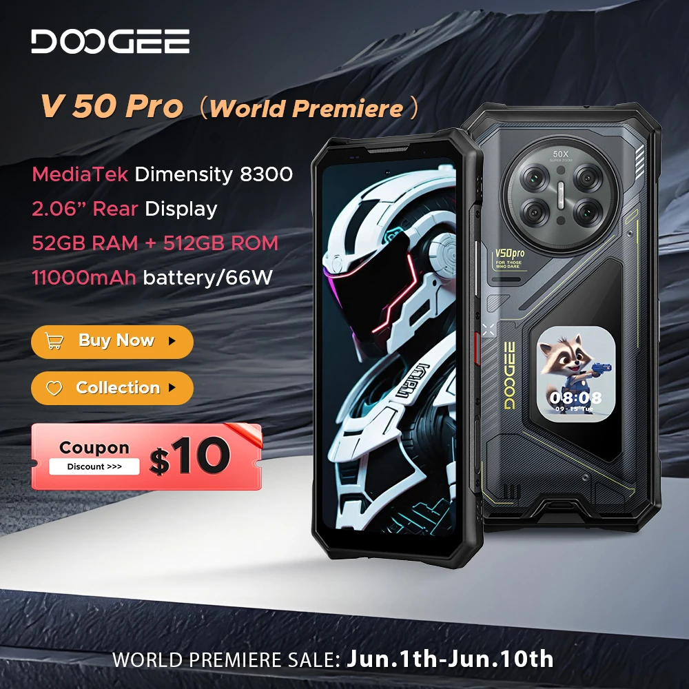 World Premiere DOOGEE V50 Pro 5G Rugged Phone 6.78